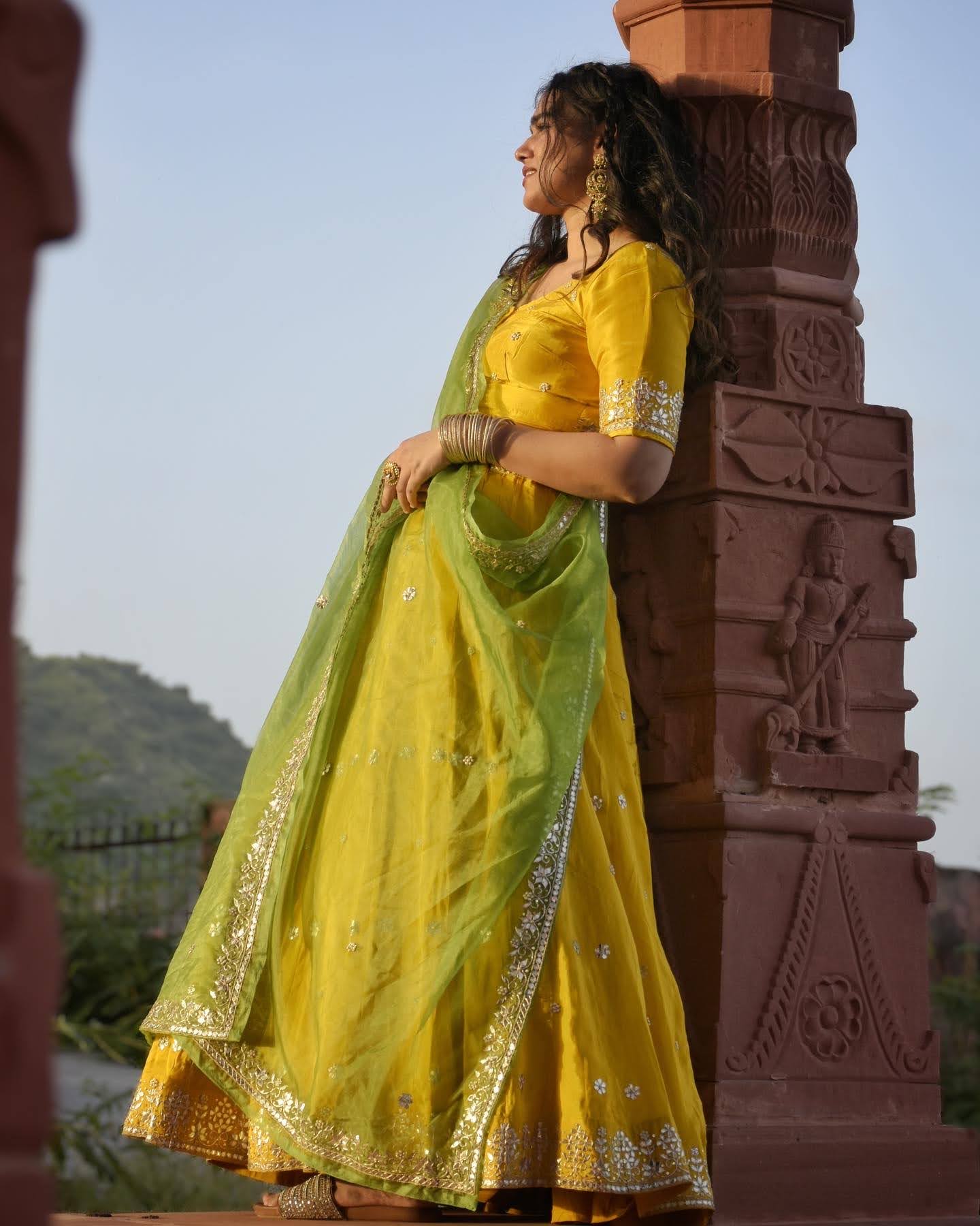 Sunshine Yellow Silk Lehenga set