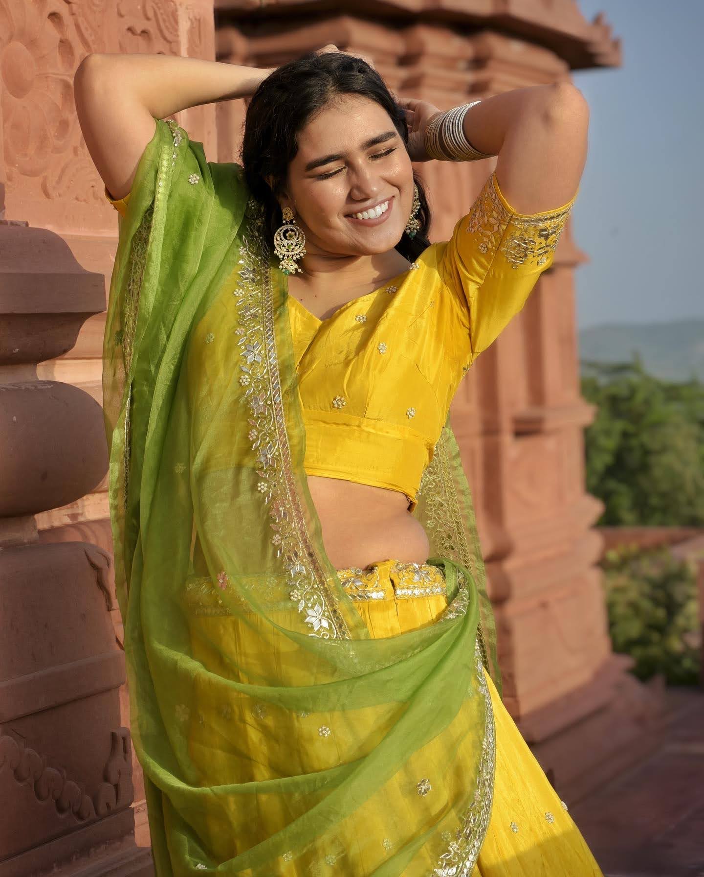 Sunshine Yellow Silk Lehenga set