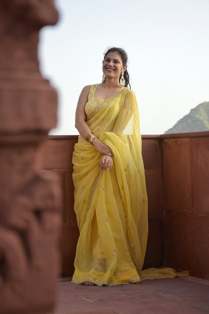 Sunflower Yellow Saree