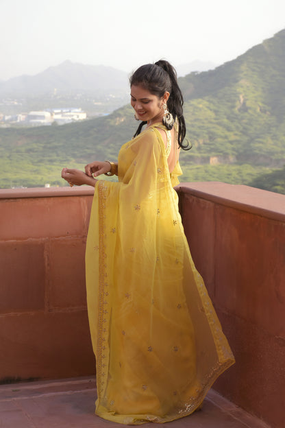 Sunflower Yellow Saree