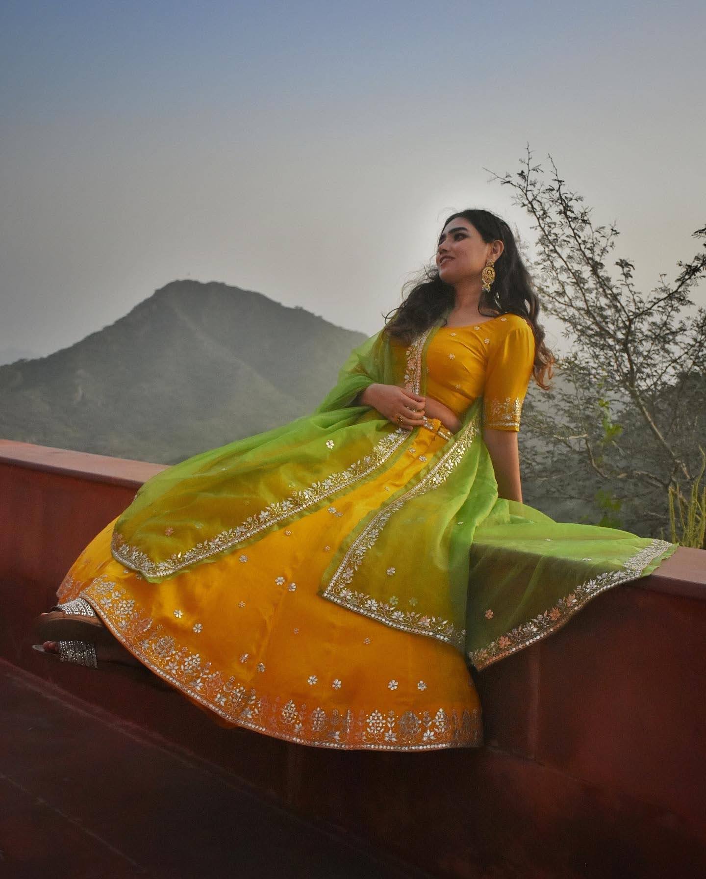 Sunshine Yellow Silk Lehenga set