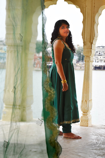 Pine Green Anarkali set