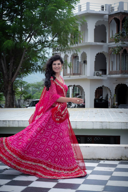 Bandhej Lehenga Set