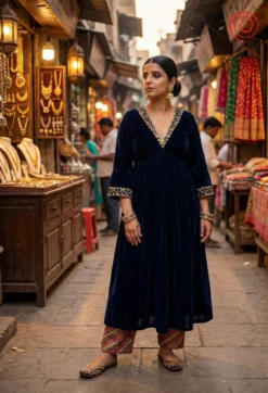 Dhara Velvet Suit Set