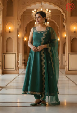 Sattva Green Anarkali Set house of sivana 01 (15)