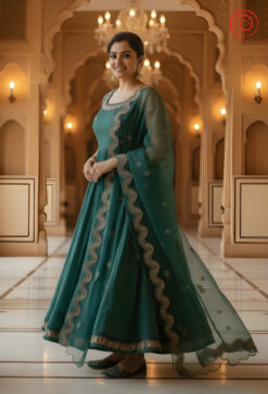 Sattva Green Anarkali Set house of sivana 01 (16)