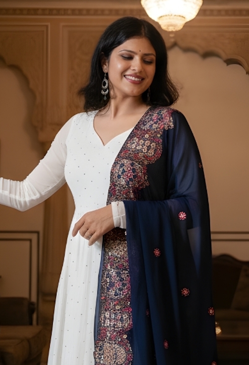 Surkh Anarkali Set